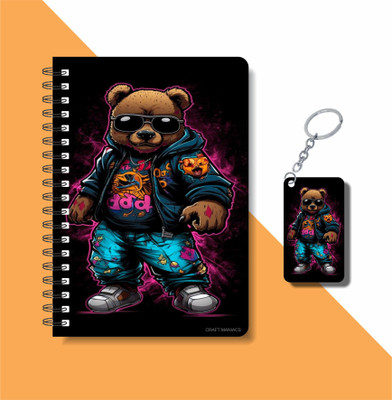 craft maniacs 2023 MIX DIARY + KEYCHAIN A5 Notebook RULED 160 Pages(Multicolor)