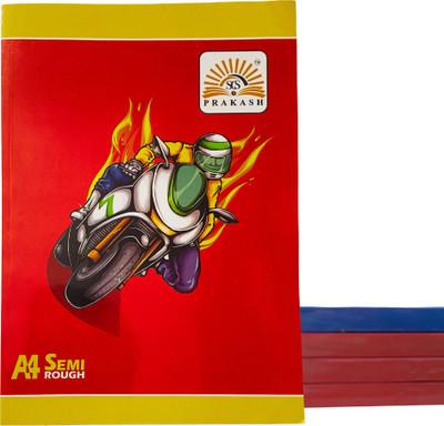 GS store Prakesh Semi-Rough A4 Notebook Rulled 300 Pages(Multicolor, Pack of 4)