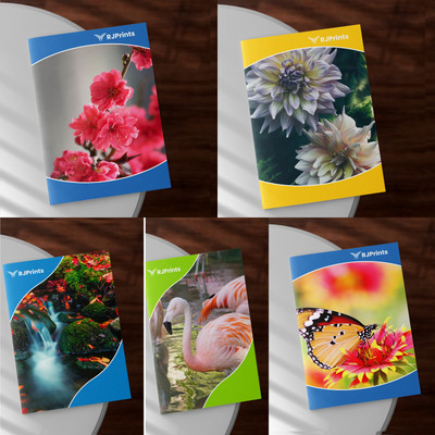 RJPRINTS Designed Stapled Notebooks A4 Notebook Plain 72 Pages(Multicolor, Pack of 6)