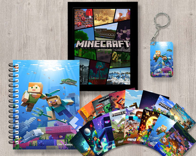 craft maniacs MINECRAFT GIFTING COMBO A5 Notebook RULED 120 Pages(Green)