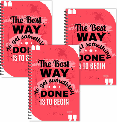ESCAPER The Best way to get something Done is to Begin Motivational Quotes Diaries (Ruled - A5 Size - SUPER SAVER Pack of 3 Diaries) A5 Diary Ruled 160 Pages(Multicolor, Pack of 3)