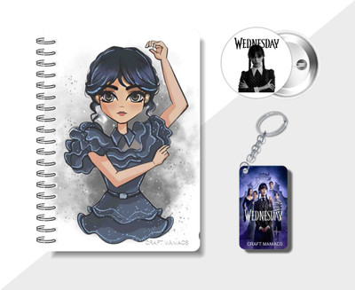 craft maniacs 2025 COLLECTIONN KEYCHAIN & ONE BADGE A5 Organizer RULED 160 Pages(Multicolor)