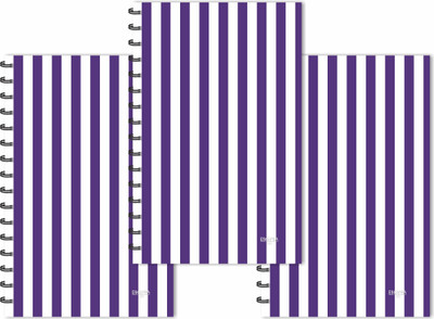 ESCAPER Purple Vertical Narrow Stripes Pattern (Ruled - A5 Size - SUPER SAVER Pack of 3 Diaries) Designer Diaries A5 Diary Ruled 160 Pages(Multicolor, Pack of 3)