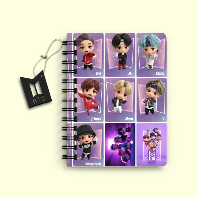 DI-KRAFT BTS Printed Diary for Home and office use A5 Diary Unruled 160 Pages(Purple)