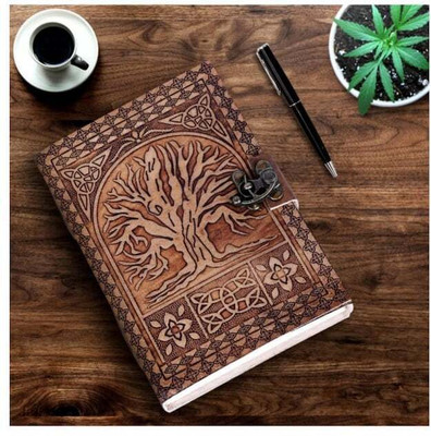 CRAFT JUNKY Recycled Handmade A5 Diary Unruled 200 Pages(New Tree EMB.)