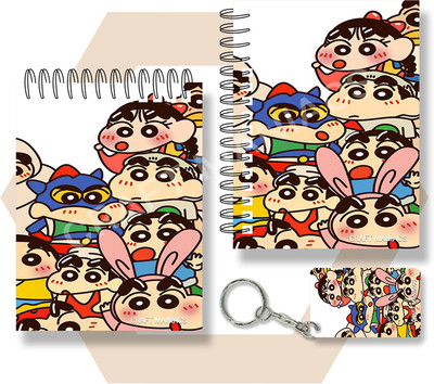 craft maniacs A6 SHINCHAN NOTEBOOKS 2025 A6 Notebook UNRULED 100 Pages(Multicolor)