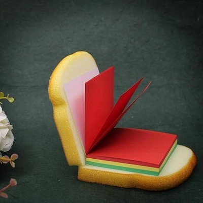 Freedy 1PC Sandwich Shaped Notepad and Sticky Notes Unique Mini Notes Memo Pads Mini Diary Unruled 100 Pages(Multicolor)