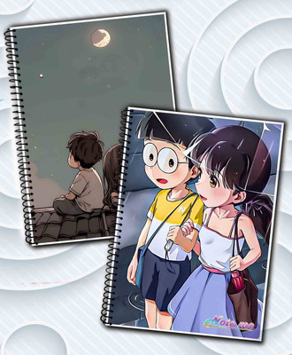 NOTEme Romantic & Wholesome Art Covers A5 Notebook Unruled 200 Pages(Multicolor, Pack of 2)