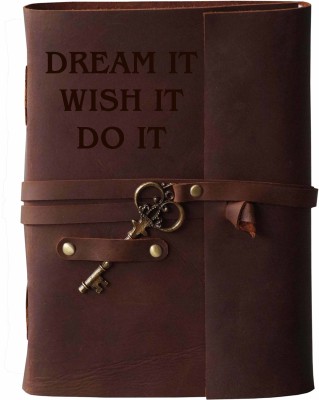MAKENSTYLECOLLECTION Handmade Diary with Motivational Quotes on leather Cover A5 Diary Unruled 144 Pages(Brown)