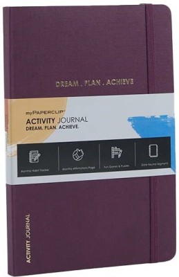 myPAPERCLIP Activity Journal, featuring Monthly Habit Tracker, Plum, Regular Journal Dotted 144 Pages(Plum)