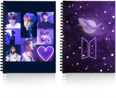 DI-KRAFT Diary Combo Pack | Boys and Girls Printed Diary combo Pack | A5 Diary Unruled 160 Pages(Blue, Pack of 2)