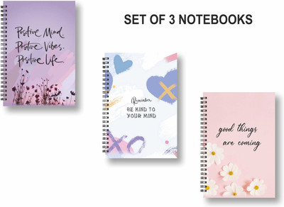 ROT RIX combo of 3 Notebooks A5 Diary Unruled 144 Pages(Multicolor, Pack of 3)