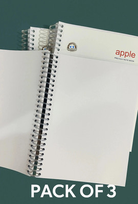 Gospiral Handmade spiral A4 Notebook Unruled 200 Pages(White, Pack of 3)
