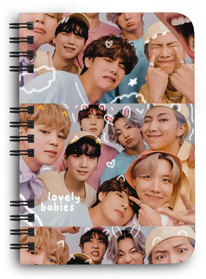 craft maniacs A5 ROUND CORNER NOTEBOOK A5 Notebook RULED 160 Pages(BTS LOVELY BABIES)