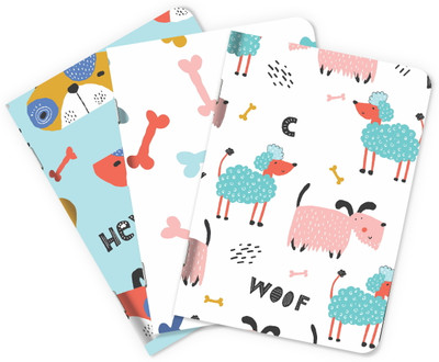 Raptech notebook Unique Stationery items, Easy to Carry, Plain Cute (Funny Dogs) A5 Diary UnRuled 180 Pages(Multicolor, Pack of 3)