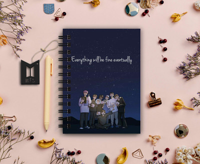 DI-KRAFT BTS Printed Diary for Home and office use A5 Diary Unruled 160 Pages(Blue 05)
