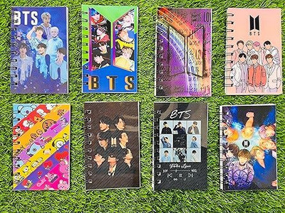 Z-Plus BTS Cool Mini Spiral Pocket Diary Pocket-size Diary ruled Paper 100 Pages(Multicolor, Pack of 4)