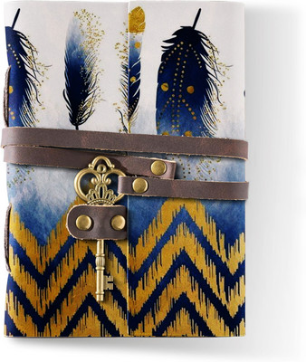 MR KRAFT Designer leather journal with key lock patter 4*6 inches 200 pages a-005 A5 Diary UNRULED 200 Pages(multicolor 05)
