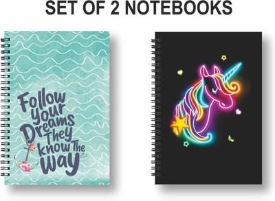 ROT RIX Notebook A5 Diary Ruled 144 Pages(Multicolor, Pack of 2)