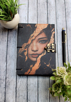 The journal craft Marval-Girl A5 printed dairy with vintage c-lock A5 Diary unruled 200 Pages(multicoulor)