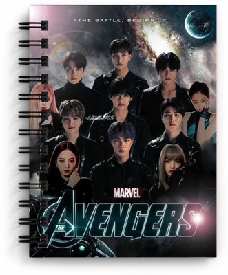 craft maniacs BTS AVENGER EDITION A5 Notebook RULED 160 Pages(BTS X BLACKPINK AVENGER EDITION)