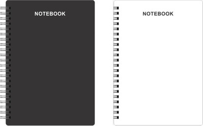 Artable Basics A5 Notebook Ruled 160 Pages(Black, White, Pack of 2)