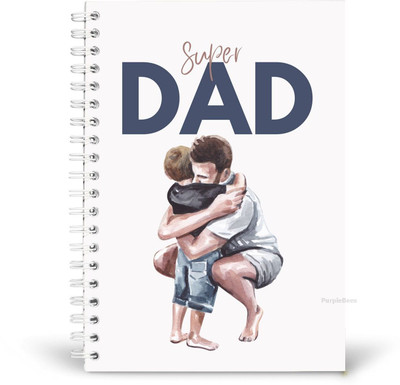 PurpleBees Super Dad] Quotes Diary Motivational Notebook | Unruled 160 Pages A5 Size | A5 Notebook Plain 150 Pages(Multicolor)