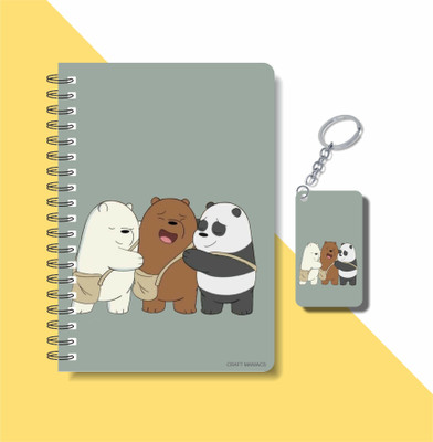craft maniacs BARE BEARS 2023 COLLECTION A5 Notebook RULED 160 Pages(Multicolor)