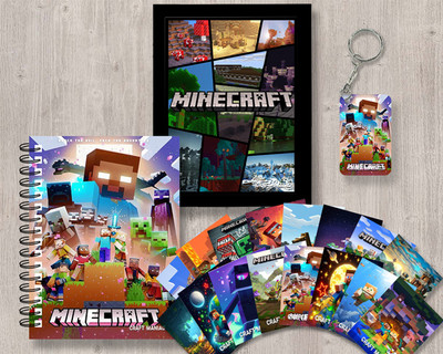 craft maniacs MINECRAFT GIFTING COMBO A5 Notebook RULED 120 Pages(Black)