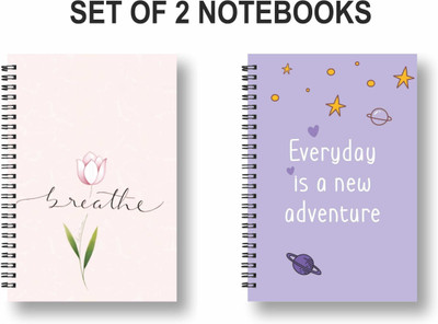 ROT RIX combo of 2 Notebooks A5 Diary Ruled 144 Pages(Purple, Pack of 2)