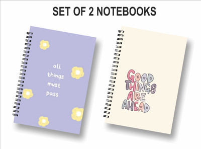 ROT RIX Wirebound journal A5 Diary Unruled, blank 144 Pages(Multicolor, Pack of 2)