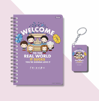 craft maniacs FRIENDS DIARY COLLECTION A5 Notebook RULED 160 Pages(Purple)
