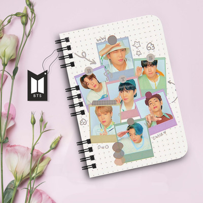DI-KRAFT BTS Boys Printed Diary for Home and office use A5 Diary Unruled 160 Pages(White)