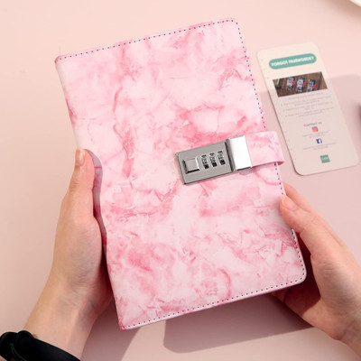 SKYBUCKET To DO List A5 Diary Ruled 192 Pages(PINK MARBLE)