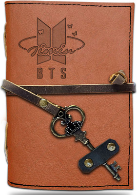 DI-KRAFT Handmade Classic Design Leather-BTS Printed Diary A6 Diary Unruled 200 Pages(Brown 17)