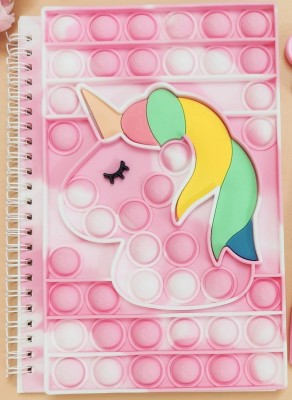 Voshkaa Multicolor Pop it Unicorn Diary Regular Diary YES 150 Pages(Multicolor)