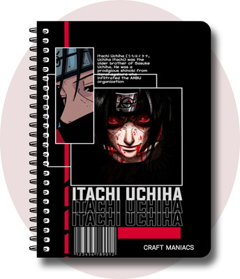 craft maniacs ITACHI UCHIHA DIARY A5 Notebook RULED 120 Pages(Multicolor)