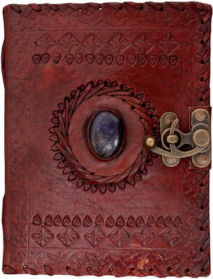 Anshika International genuine leather handmade notebook diary A6 Journal unruled 100 Pages(Brown)