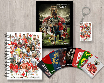 craft maniacs FOOTBALLER GIFTING COMBO A5 Diary RULED 120 Pages(Multicolor)