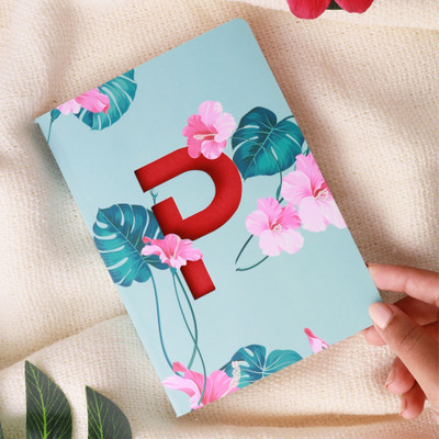 Doodle Initial P lasercut Notebook, B6 (6.69 X 4.72 X 0.5 Inches), 200 Pages, 80 GSM, Diary for Women B6 Notebook Ruled 192 Pages(MulticolorP)