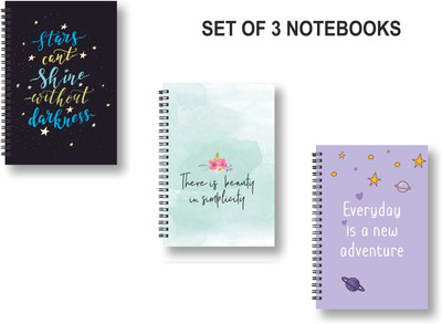 ROT RIX combo of 3 Notebooks A5 Diary Ruled 144 Pages(Multicolor, Pack of 3)