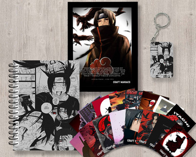 craft maniacs ITACHI UCHIHA GIFTING COMBO A5 Notebook RULED 120 Pages(Black)
