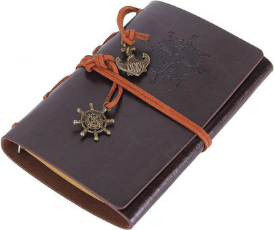 RIANZ Vintage Leather Writing Journal Notebook, Spiral Blank Notepad Sketchbook A6 Journal NO 100 Pages(Dark Brown)