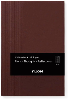 Nuovi Record Notebook | Ideal for College, School, Office | 100GSM Smooth Paper | Regular Notebook Dotted Grid 96 Pages(Coffee)