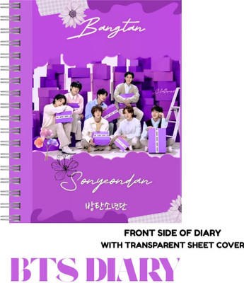KOIN ENTERPRISES BTS Special Edition A6 Journal Ruled 120 Pages(BTS Photo Inserts | QR Code with Songs, Episodes & MV | Freebies Pouch)