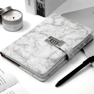 AQUABUCKET To Do List Or Personal Diary Regular Diary Ruled 192 Pages(White Marble)