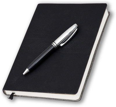 COI Black A5 Faux Leather Vintage Organizer Business Diary Notebook with Pen.… A5 Journal Ruled 180 Pages(Black)