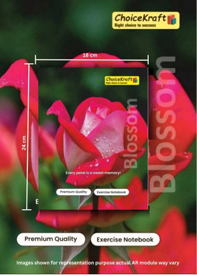 choicekraft Premium Excercise A5 Notebook Rose Design Cover Single Line 176 Pages(Rose, Pack of 6)