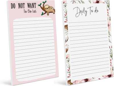 Inkdotpot Daily Planner A5 Planner Unruled 50 Pages(Pink, Pack of 2)