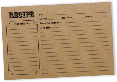 Inkdotpot Recipe Card Regular Planner Unruled 50 Pages(Brown, Pack of 50)